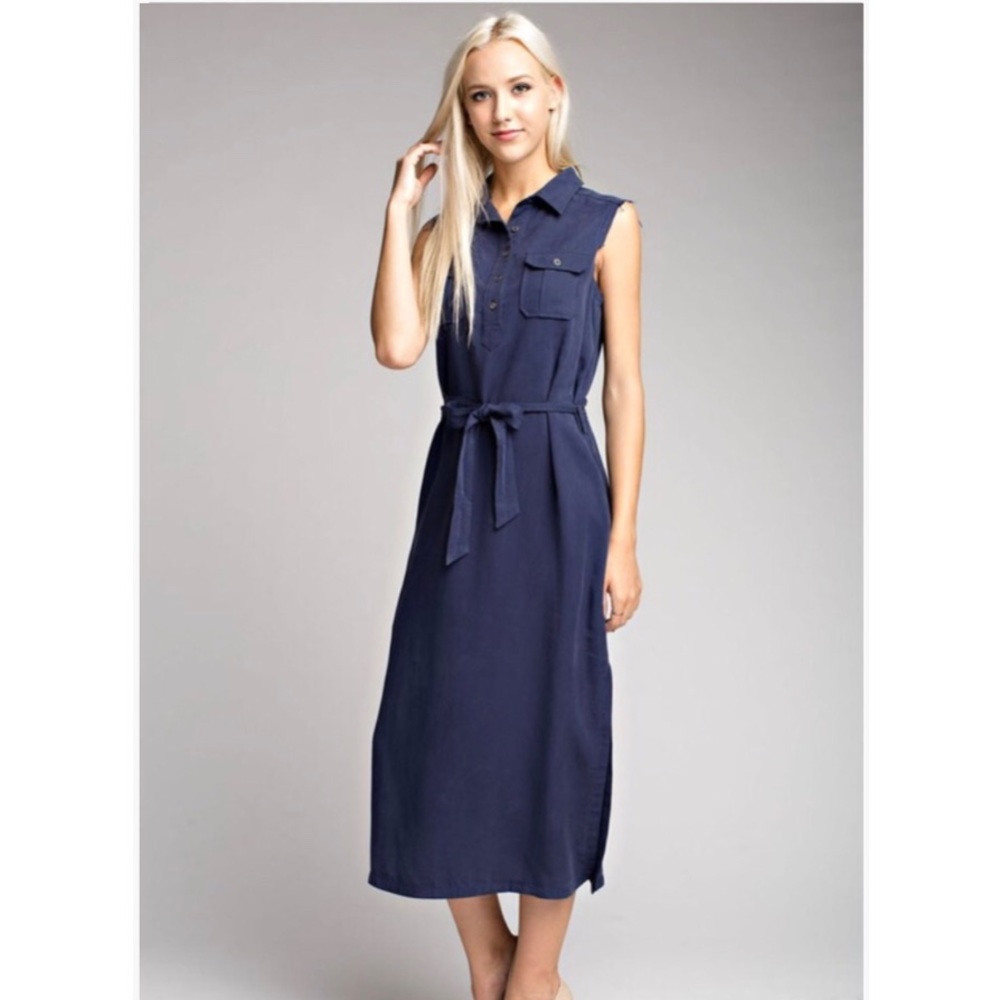 Simply Chic Maxi Surplus Shirt Dress - Picture 2 of 6